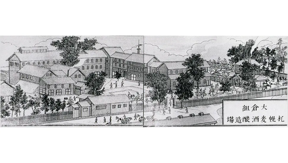 大倉組札幌麦酒醸造場(1887年刊『札幌繁盛記』所収)